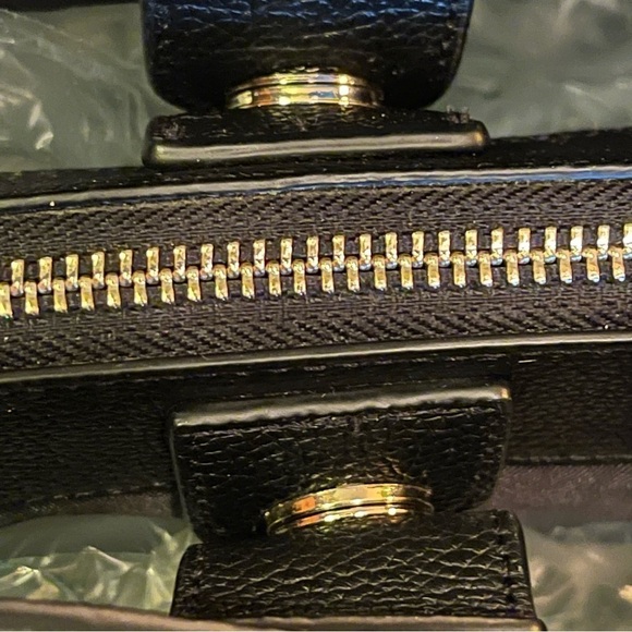 Kate Spade New York Large Black Pebbled Leather Jordyn Gold Chain Handle Tote - Picture 13 of 16